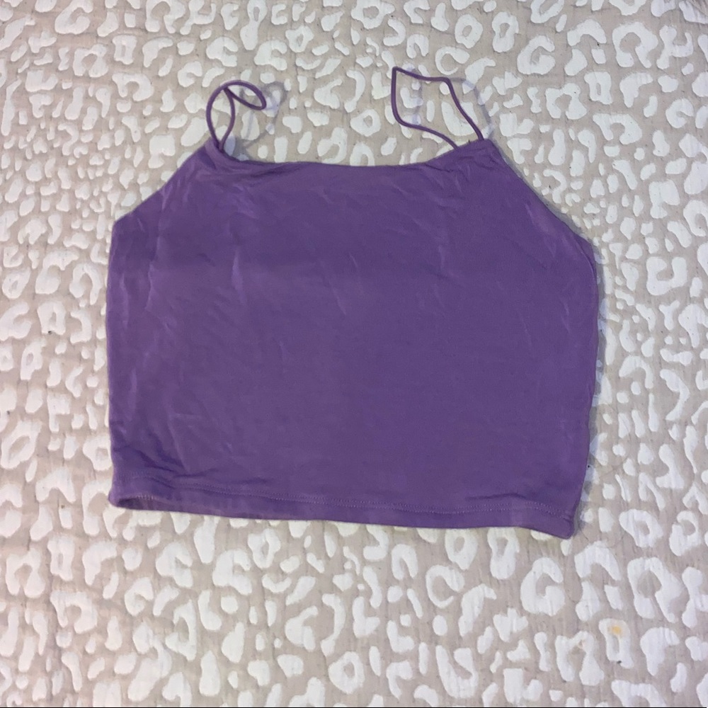 Lavender strappy cropped top